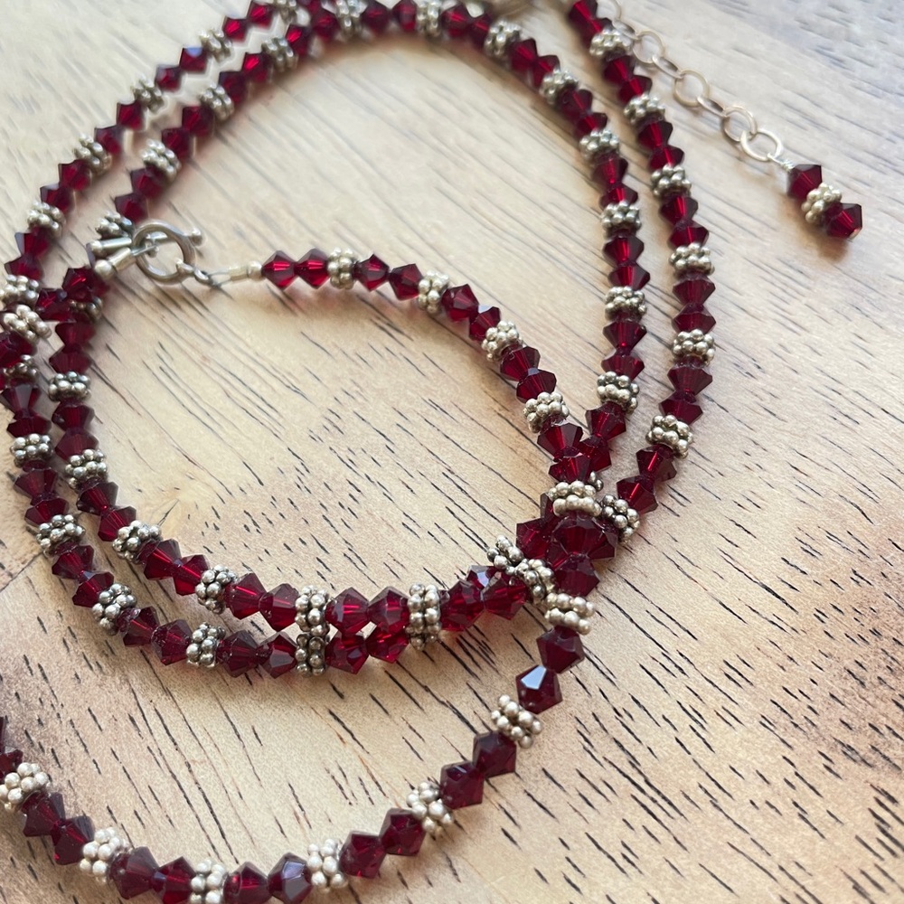 Crystal Beaded Necklace & Bracelet Set